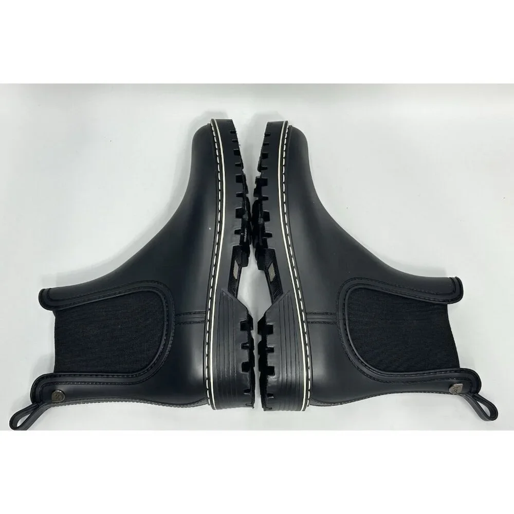 Igor Women's Chelsea Rubber Boots size 7.5 EU38 Black Made In Spain WORN ONCE